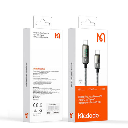 Cable USB-C 100W con pantalla y autoapagado