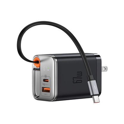 FreeGo — Cargador GaN 67W retráctil
